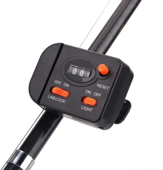 - Vislijn Meter Teller - Digitaal Display - Grijs - Clip op Visdieptezoeker - Spooling Trolling Jigging - Geschikt voor Alle Visliefhebbers
