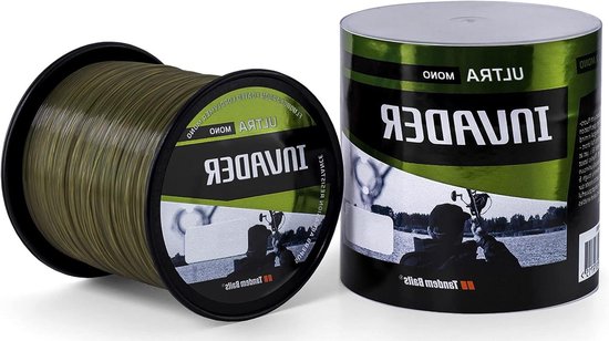 Vislijn Monofilament - Karperlijn Nylon - Zware Visserij - Extreem Slijtvast - 1200 m / 0.30 mm - Donker Olijf