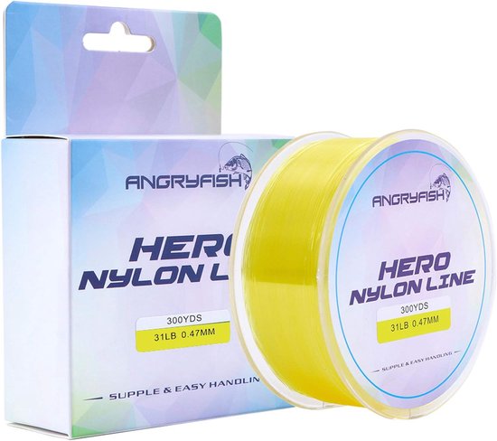 Vislijn Nylon - Monofilament Lijn - Zee Vissen - Super Slijtvast - 300M 40lbs - Geel
