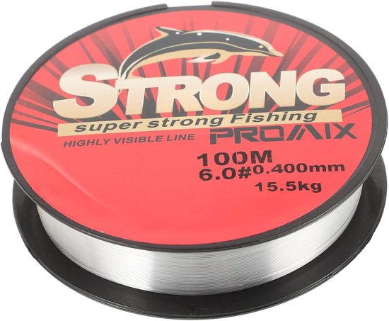 Vislijn Nylon - Visdraad Spoel - Vissen Buiten - Hoge Sterkte Knoopvast - 100 Meter - Transparant van Merkloos