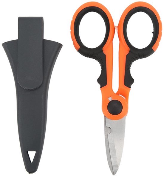 Vislijnschaar Rvs - Ergonomisch - Antislip Handvat - Compact - Corrosiebestendig - Snijblad met Tanddesign - Visgereedschap