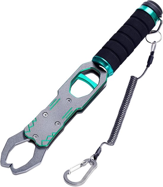 Vislipgrijper - Viscontrole tool - Veilig vissen - Corrosiebestendig aluminium - 28 cm - Zilvergrijs