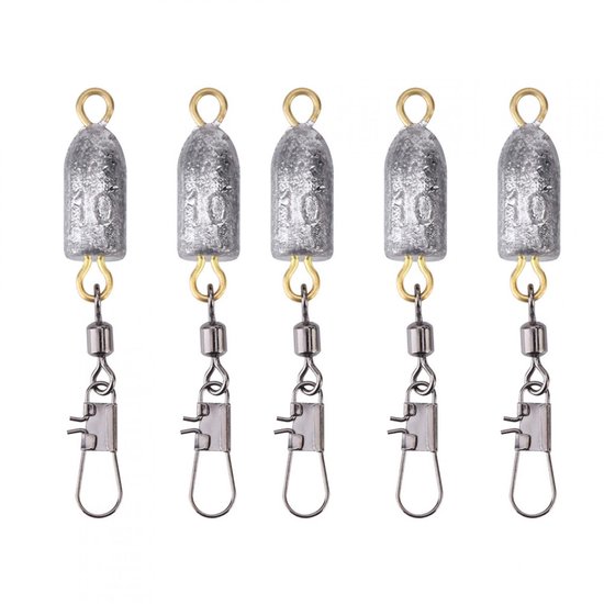 Vislood 10g 5 Stuks - Sinkers - Connector - Hoog slijtvast - Unieke vorm - Gemakkelijk te gebruiken