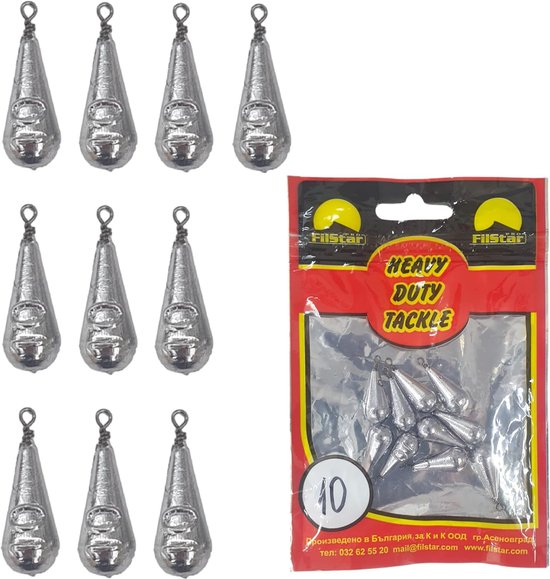 Vislood Set 10x10g - Peerlood met Swivel - Grondvislood