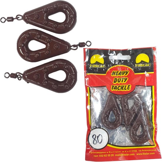 Vislood Set 3 x 80g - Gripper Lood met Swivel - Grondvislood