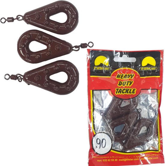 Vislood Set 3 x 90g - Grondvislood met Swivel - Visserslood