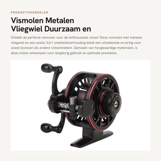 Vismolen Metalen Vliegwiel - Dubbele Snelheid - Gevlochten Vislijn - IJsvislijnhaspel - Stevig/duurzaam - Automatisch Rangschikkingssysteem - Visserijmolen
