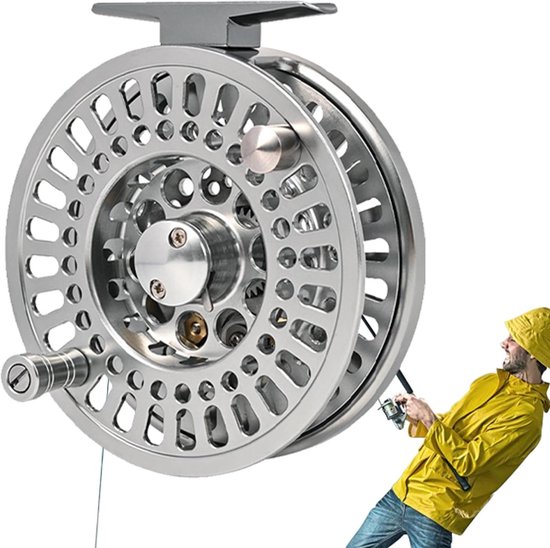 Vismolen - Vliegenreel Visspoel - Vissen in Zoetwater - Luchtvaart Aluminium - 9.4 cm - Stijl D