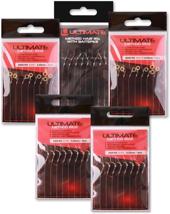 Vismontage Set - Witvis Onderlijnen - Method Feeder Vissen - 40 Delige Set - 8cm Lengte 0.22mm - Veelkleurig
