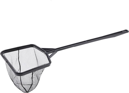 Visnet Aquarium - Schepnet Vissen - Aquarium Onderhoud - Lichtgewicht ABS Materiaal - 41 cm - Zwart van Merkloos