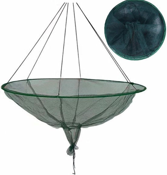 Visnet Hoepel - Schepnet - Vissen Vangen - Robuuste Dubbele Lijn - 80 tot 100 cm - Nylon Net