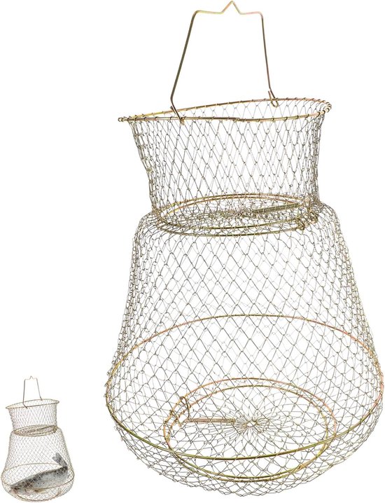 Visnet Opvouwbaar - Vangnet Gaas - Karper Vissen - Metalen Frame Diep - 31x31x10cm - Zoals Getoond