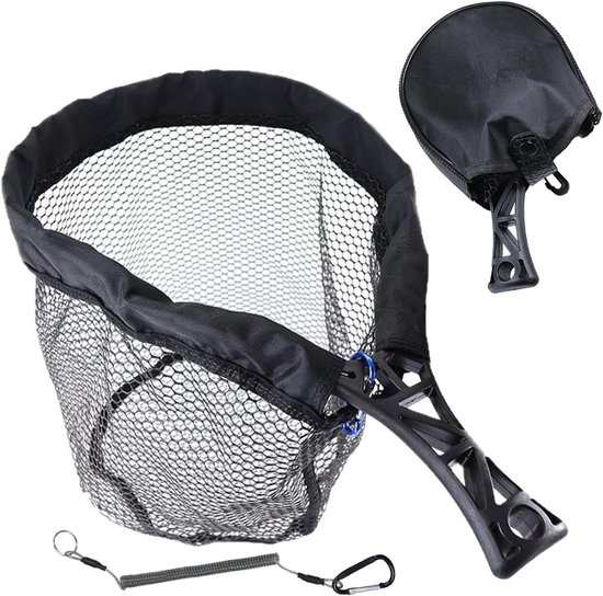 Visnet - Schepnet Hengelsport - Vis Vangen - Inklapbaar Ontwerp - 51 x 28 cm - Zwart
