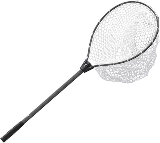 Visnet - Schepnet landingsnet - Vissen vangen - Duurzaam dompelnet ontwerp - 32cm breed 20cm diep - Zwart