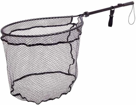 Visnet - Schepnet Opvouwbaar - Roofvis Vangen - Met Lock Systeem - 72 cm - Zwart