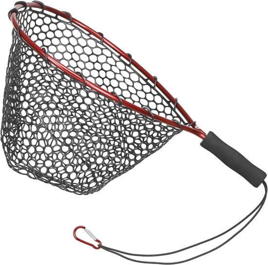 Visnet Schepnet - Vangnet Visgerei - Vissen Vangen - Zachte Siliconen - 30x30 cm - Rood van Merkloos