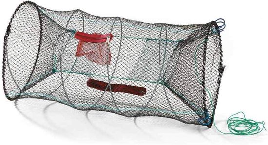 Visnet - Schepnet Vangnet - Vissen Vangen - Makkelijk Opvouwbaar - 90 cm D. 30 cm - Zwart