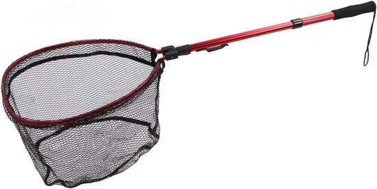 Visnet - Schepnet - Vissen - Inklapbaar - 2-delig - Rood