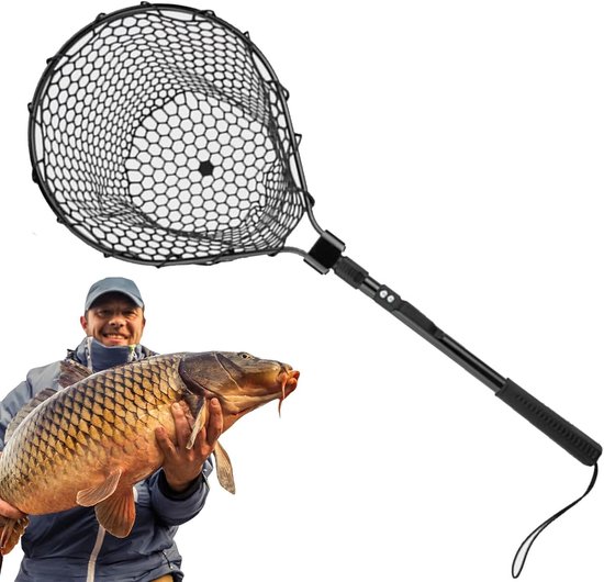 Visnet - Schepnet - Vissen Vangen - Opvouwbaar Ontwerp - 78 cm - Zwart