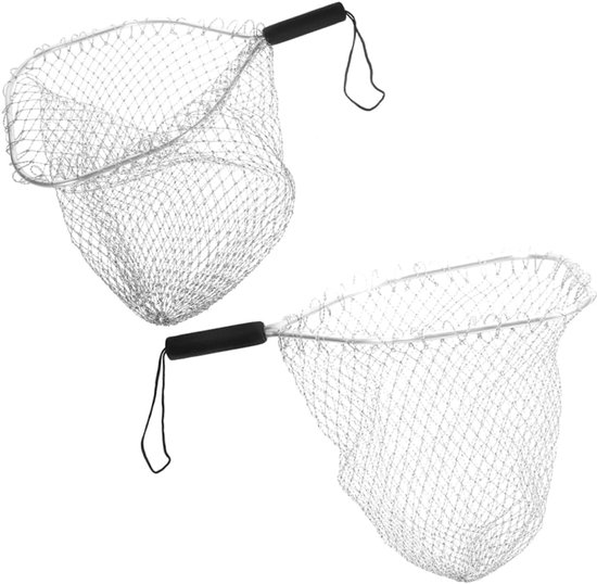 Visnet Set - Schepnet Hengelsport - Vissen Vangen - Lichtgewicht Aluminium Frame - 53x28cm - Beige