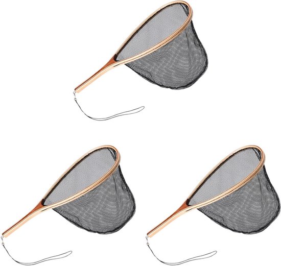 Visnet Set - Schepnet Landingsnet - Vissen Vangen - Lichtgewicht Stevig Ontwerp - 63 cm Lengte - Hout Zwart
