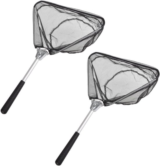 Visnet Set - Schepnet Opvouwbaar - Vissen Vangen - Snel Opvouwbaar - 50 cm - Zwart