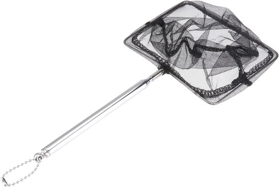 Visnet Set - Schepnetten Vissen - Aquarium Schoonmaken - Uitschuifbare Handgrepen - 3 Stuks - Zilver