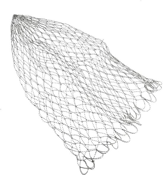 Visnet Vervanging - Schepnet Onderdeel - Vissen Vangen - Dubbele Lijn - 60 cm - Zwart