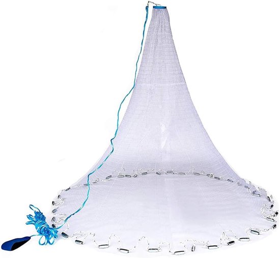 Visnet Werpen - Net Vissen - Bait Vangen - Monofilament Nylon - 1.8m Diameter van Merkloos