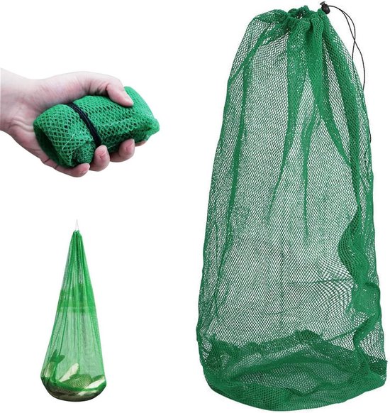 Visnettas - Visverzamelaar Garnalennet - Vissen en Schelpdieren Vangen - Fijnmazig Duurzaam Nylon - 0.6m x 0.4m - Groen