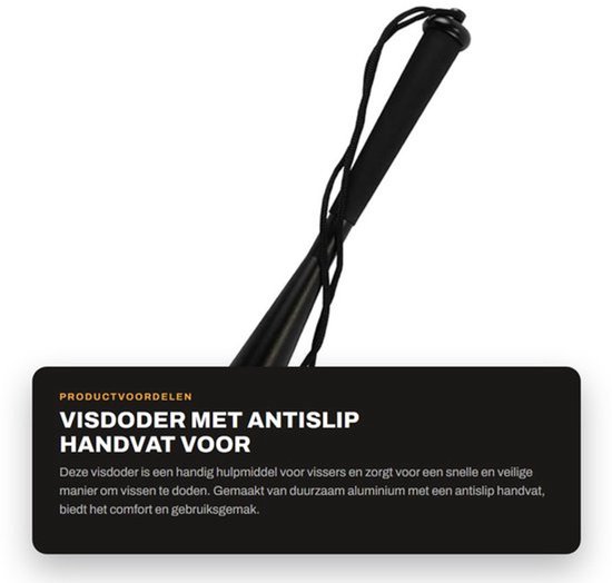 Visnummer Aluminium - Ergonomische Handgreep - Antislip - Compact - Sterk - Afmetingen 24,5 x 2,5 cm - Visdoder
