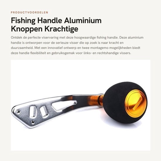 Visreelhandvat Aluminium - EVA Knop - Robuuste Constructie - Lichtgewicht - Duurzaam - 9,4 cm Lengte - Visreel