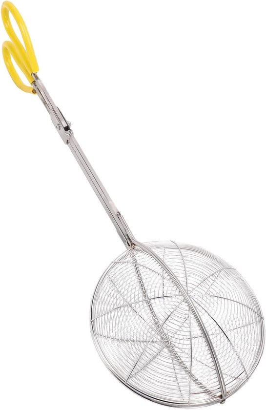 Visschep Roestvrijstaal - Visgrijper Net - Vangst Behandelen - Dubbele Mesh Afvoer - 55 cm - Zilver