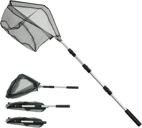 Visschepnet - Aluminium - 130 cm - Telescoopvisnet met Opvouwbare Handgreep - Voor Volwassenen en Kinderen