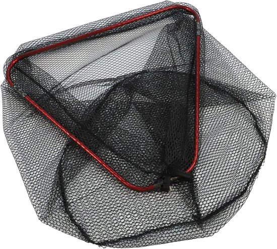 Visschepnet Opvouwbaar - Net voor Vissen - Vis Vangen - Gecoat Nylon Gaas - 50 cm Hoepel - Zwart