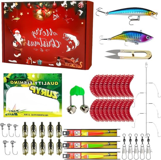 Vissen Aas Set - Kerst Visgerei - Outdoor Vissen - Festief Souvenir Ontwerp - 19 x 13 x 4.5 cm