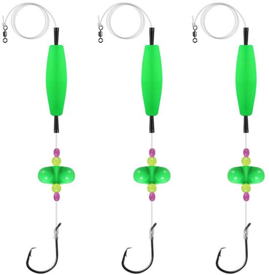 Vissen Float Rigs - 3 Stuks Rattler Tackle Floats - Luminous met 55lbs Trekcapaciteit van Merkloos