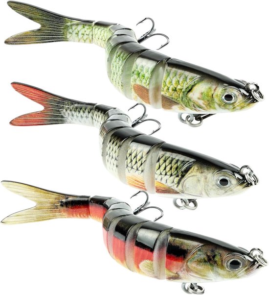 Vissen met 3 Stuks Wobblers en Dobbler Pike, Perfecte Aas voor Zoet en Zout Water, Geschikt voor Hobby- en Professionele Vissers