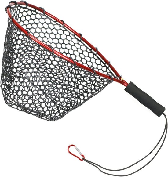 Vissen Schepnet - Visnet Aluminium - Vissen Vangen - Siliconen Net - 45 cm - Rood
