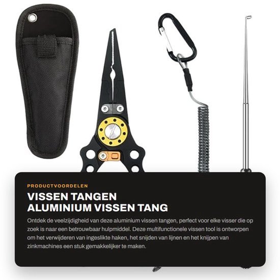 Vissen Tang Aluminium - Multifunctioneel Gereedschap - Haak Verwijderen - Lijn Snijden - Ergonomische Grip - Professionele Gadget - Vishulpmiddel
