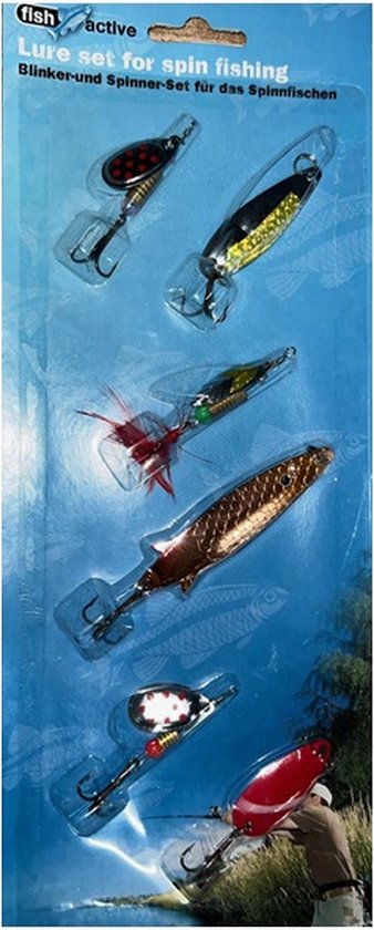 Vissen - Vis - Spinner - Blinker - Blinkertjes - Set Van 6 - Fish Active van VISSEN