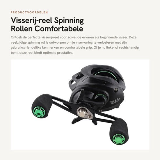 Visserij-reel 9 Versnellingen Magnetische Rem - Baitcasting Haspel - EVA Grip - Metalen Spoel - Vissen Accessoire - Hoge Snelheid 7.2:1 - Vismolen