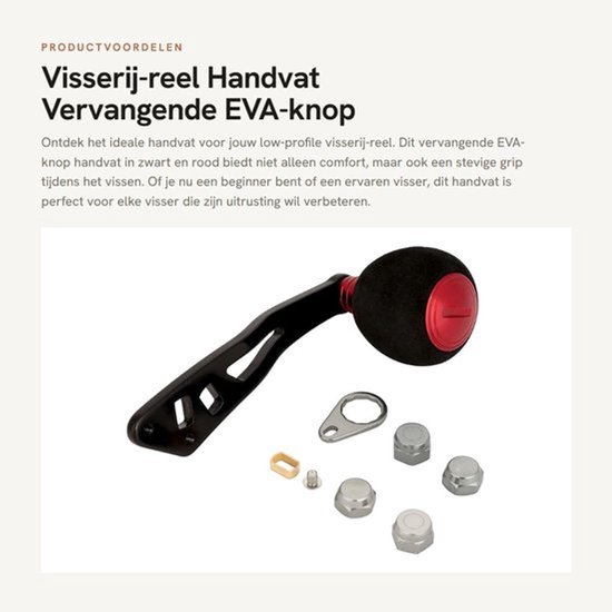 Visserij-reel Handvat EVA-knop - Vervangende Onderdelen - Low-Profile Reel - Eenvoudige Installatie - Comfortabele Gebruikservaring - Hoge Kwaliteit - Reelhandvat