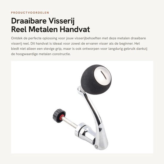 Visserij Reel - Metalen Draaibare Handgreep - Antislip EVA - Stevige Bevestiging - Lichtgewicht en Duurzaam - Geschikt voor Series 2000/3000/4000/5000/6000 - Visreel