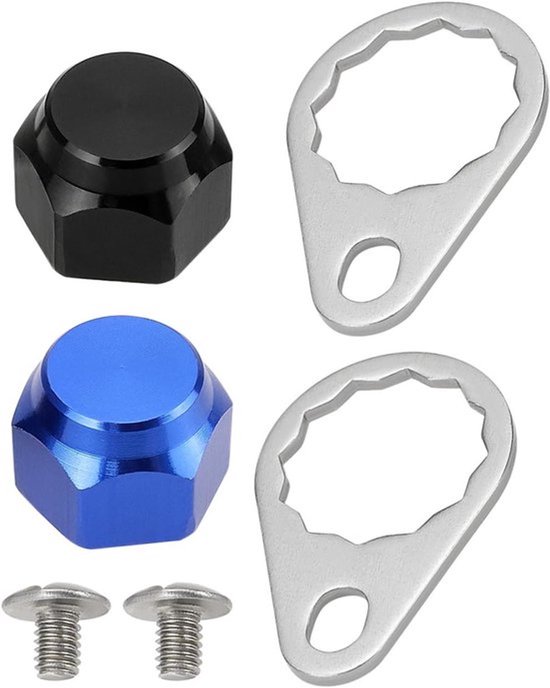 Visserijhaspelschroeven - Metalen - M7 - Visserijhaspel - Handvat - Schroefdop - Crankmoeren - Vergrendelingsplaat - Doe-het-zelf - Vissen - Accessoires - Links-rechtshandig - Zwart en blauw - 2 stuks. van Merkloos