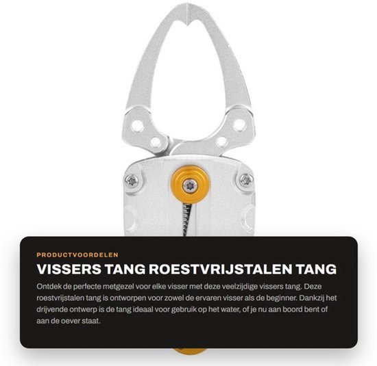 Visserijtang Roestvrij Staal - Drijvende Tang - Opvouwbaar Gereedschap - Lichtgewicht Clip - Schokbestendig - Duurzaam