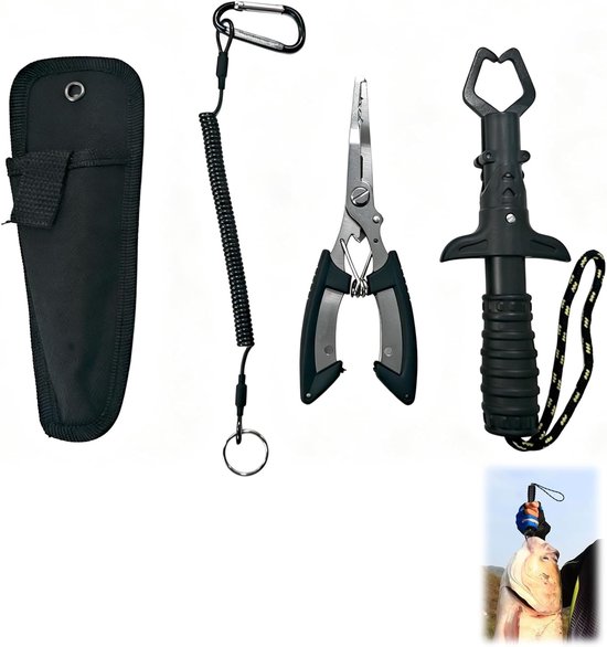 Visserskniptang set 2-delig - Roestvrij staal - Multifunctionele visgrijper - Perfect voor zoet- en zoutwatervissen - ShopVlot