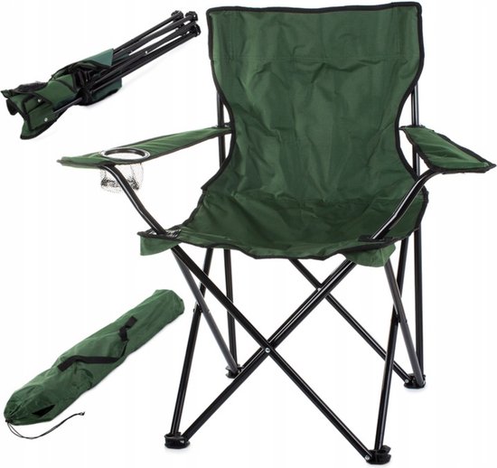 Vissersstoeltje - Groen - 100 kg - Visstoeltje - Karperstoel - Kampeerstoel - Campingstoel - Viskrukje - Visstoel.
