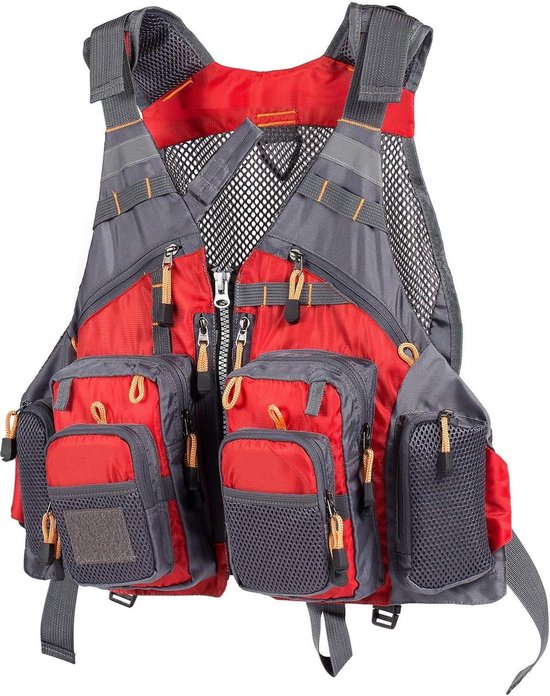 Vissersvest - verstelbare riem - voor dames en heren - visvest voor vliegbaars - buitenactiviteiten van Merkloos
