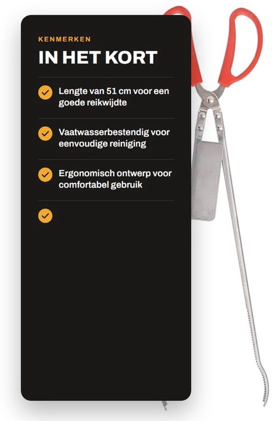 Vistang 51 Cm - Roestvrijstalen - Lichtgewicht - Krabtang - Voor Buiten - Geschikt voor Visgrond - Visgereedschap
